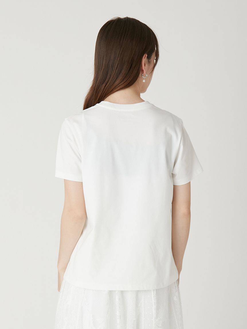 FRAY I.D「ロゴプリント刺繍Tシャツ／ウォッシャブル・防シワ」|Tシャツ・カットソー|