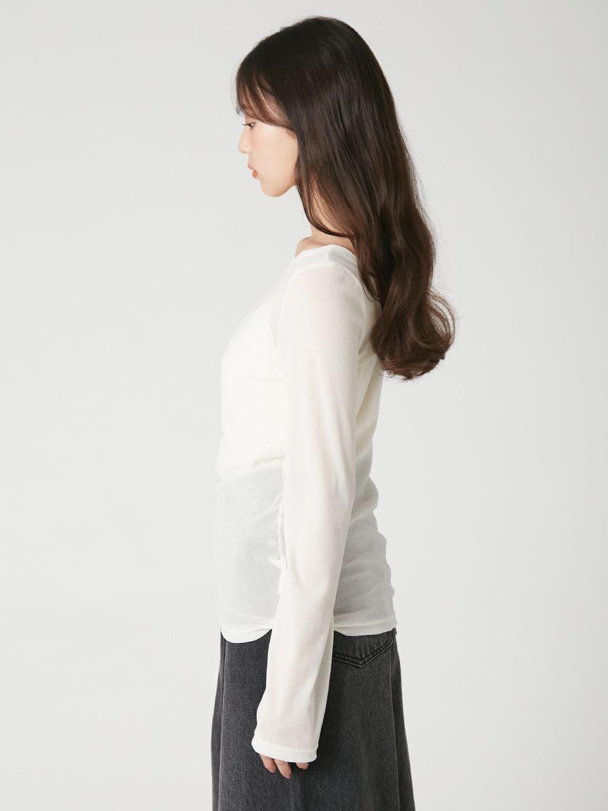 FRAY I.D「【ウォッシャブル】フロッキーチュールベーシックトップス」|Tシャツ・カットソー|