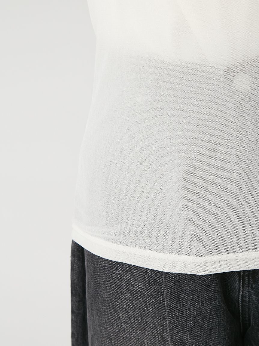 FRAY I.D「【ウォッシャブル】フロッキーチュールベーシックトップス」|Tシャツ・カットソー|