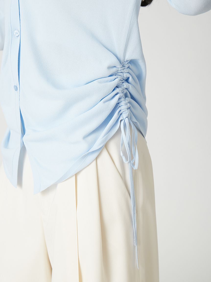 FRAY I.D「【ウォッシャブル・接触冷感】ドロストデザインニットシャツ」|シャツ・ブラウス|