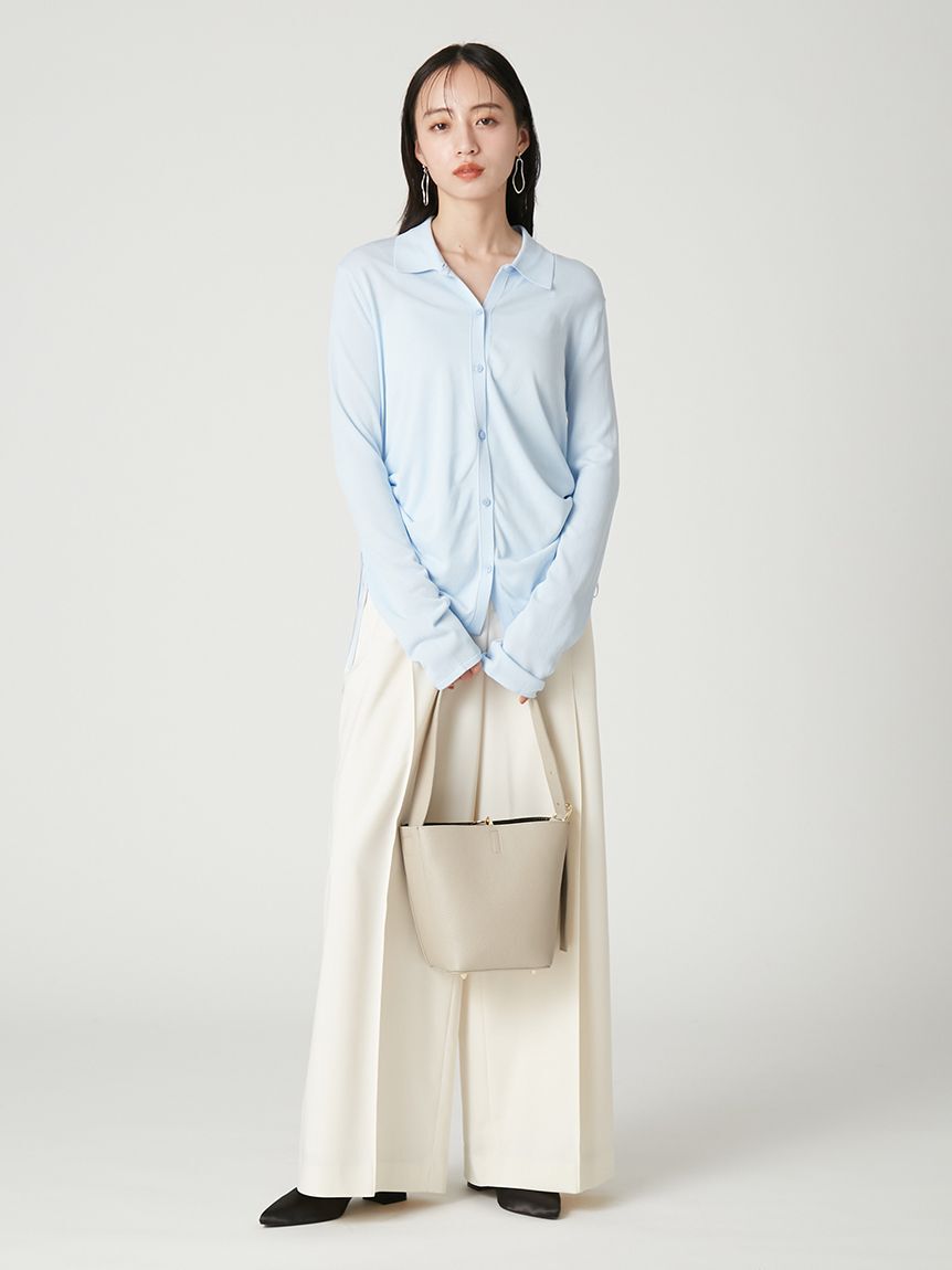 FRAY I.D「【ウォッシャブル・接触冷感】ドロストデザインニットシャツ」|シャツ・ブラウス|