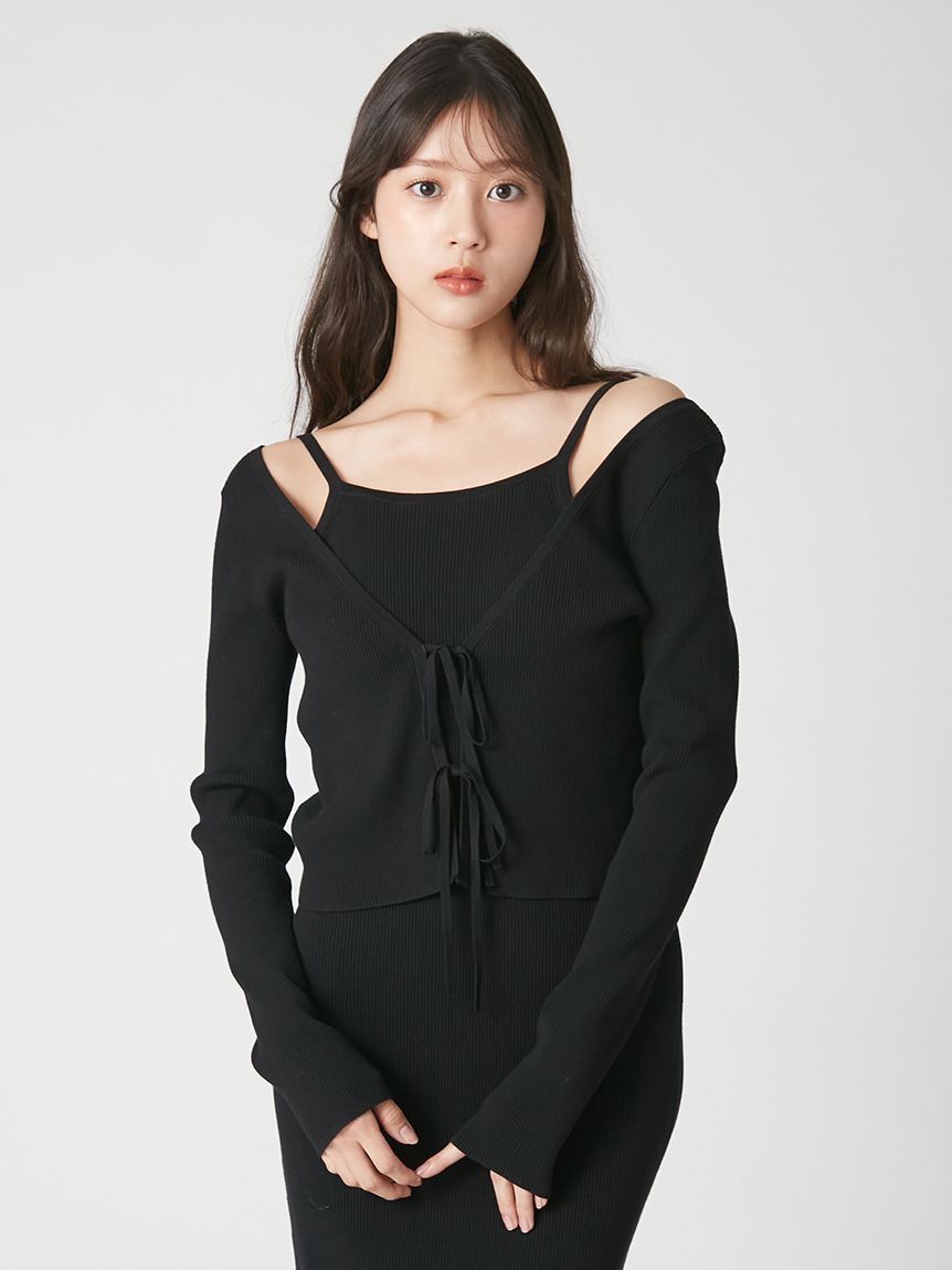 FRAY I.D「2wayカーデセットカップインニットワンピース」|ワンピース|