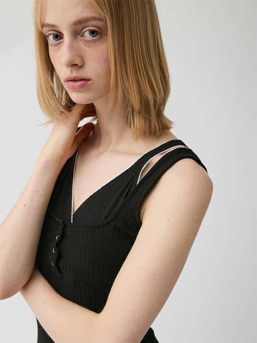 LILY BROWN「レイヤードレースアップカットワンピース」|ワンピース|