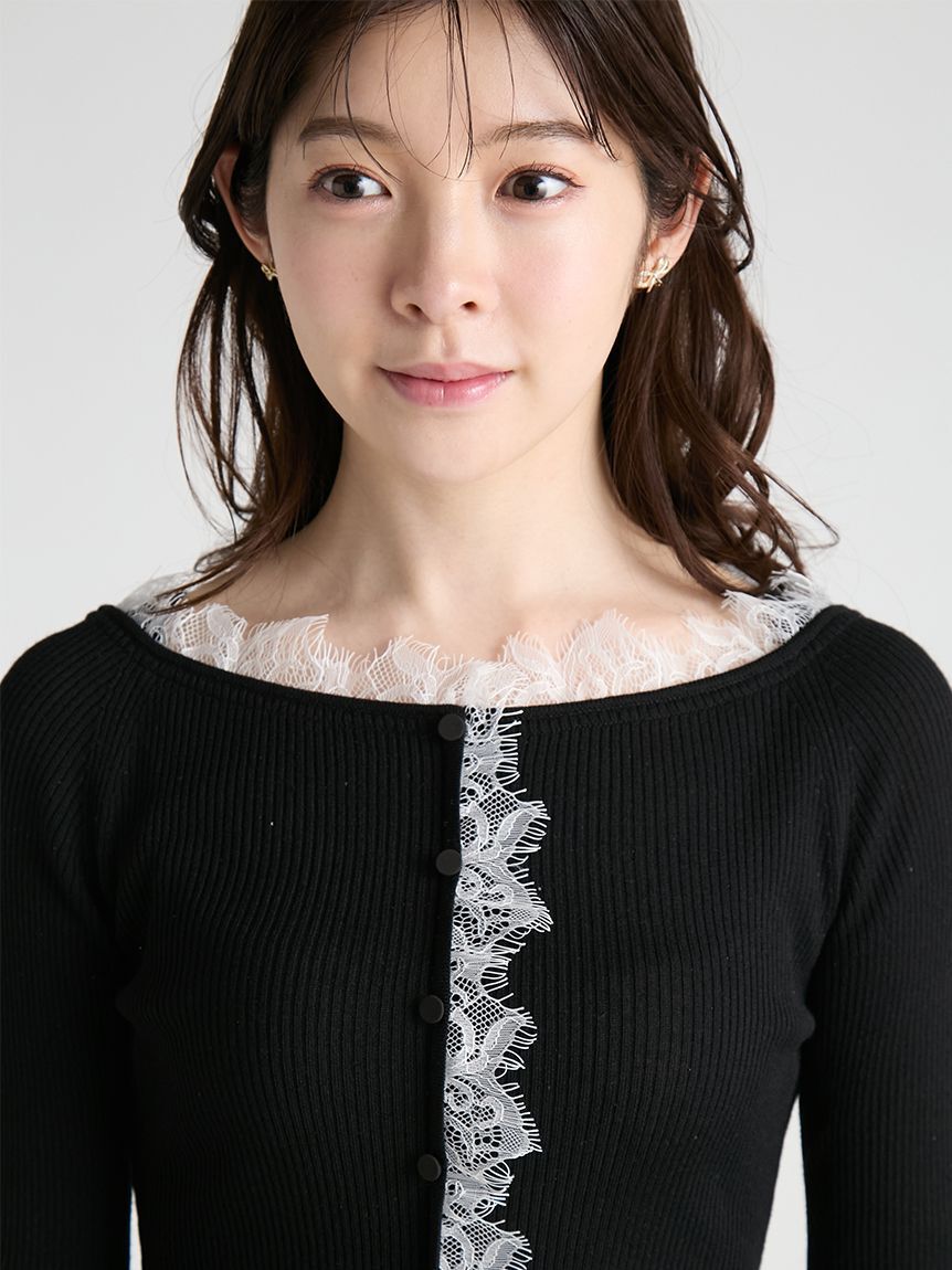 CELFORD「【WEB限定カラー】レーストリムニットプルオーバー」|ニット・セーター|