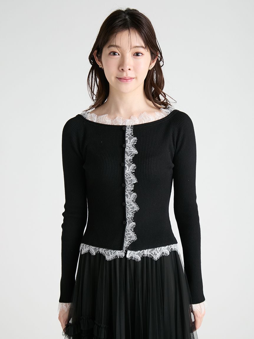 CELFORD「【WEB限定カラー】レーストリムニットプルオーバー」|ニット・セーター|