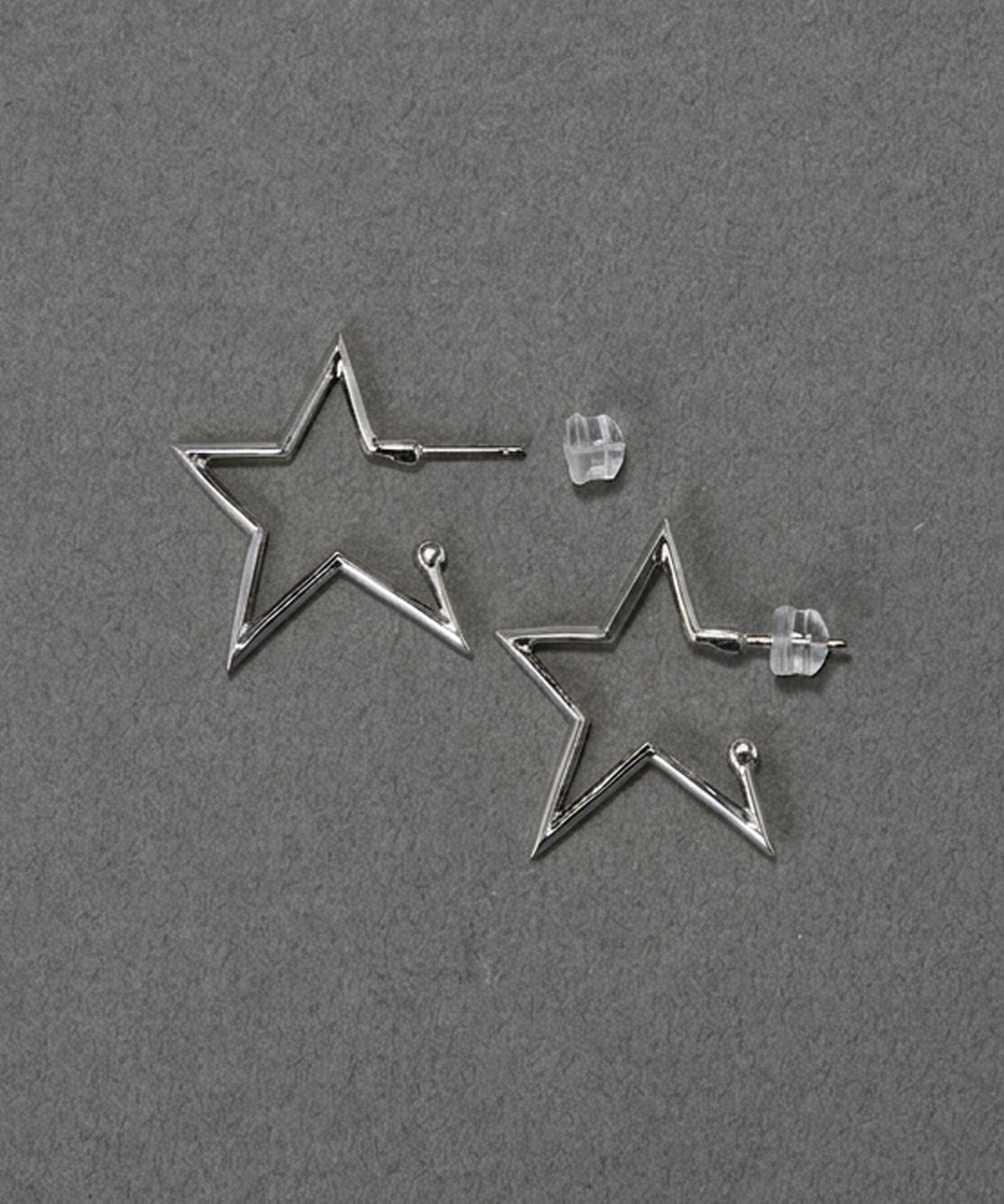 Phoebe「【金属アレルギー対応】スターフープピアス　シルバー/ニッケルフリー」|ピアス|