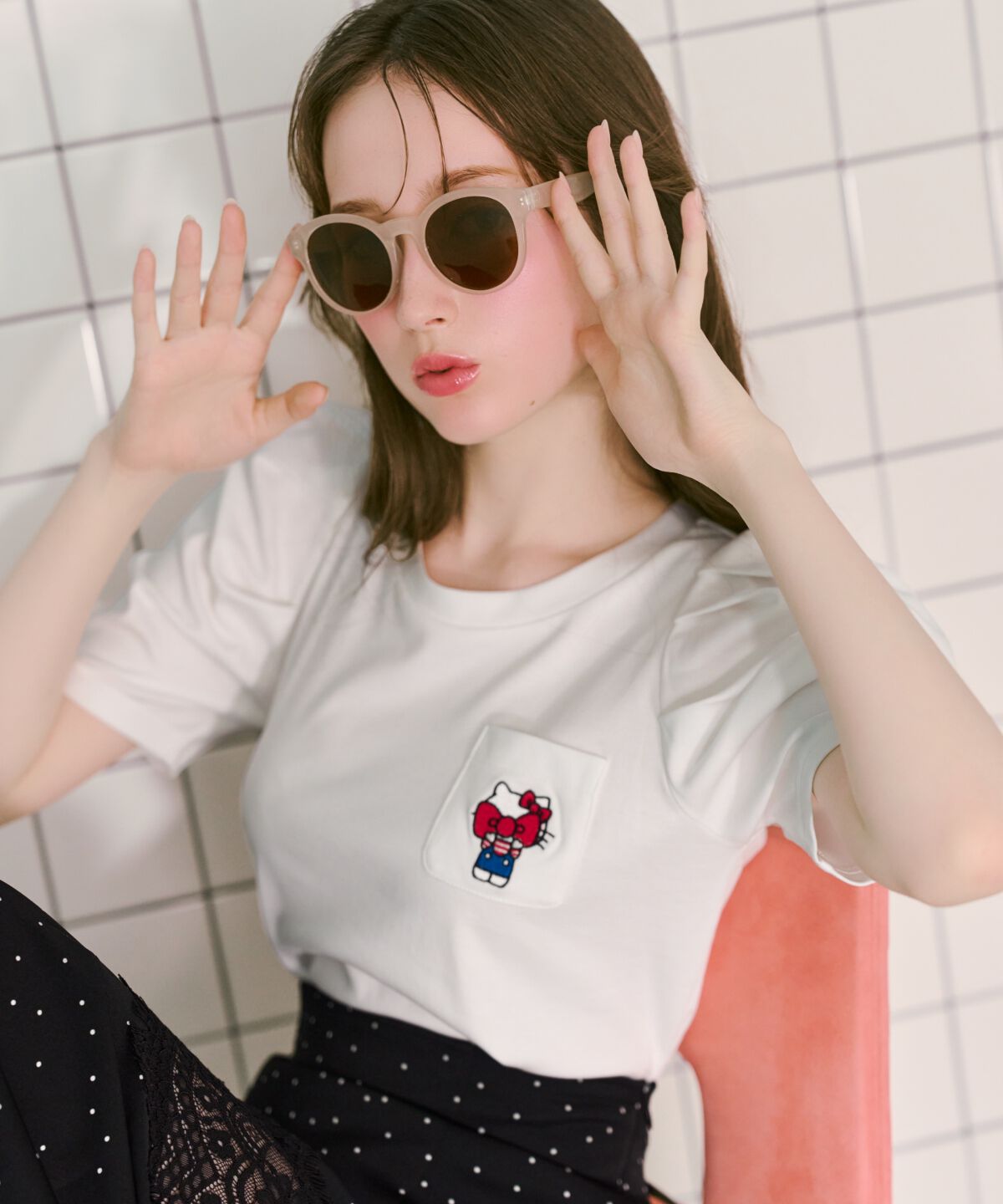 WILLSELECTION「WILLSELECTION&times;HELLO KITTY 刺繍カットトップス」|Tシャツ・カットソー|