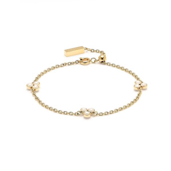 OLIVIA BURTON 「〈OLIVIA BURTON(ｵﾘﾋﾞｱﾊﾞｰﾄﾝ)ｸﾗｼｯｸ ﾊﾟｰﾙ ｸﾗｽﾀｰ ｺﾞｰﾙﾄﾞﾌﾞﾚｽﾚｯﾄ」|ブレスレット・バングル|