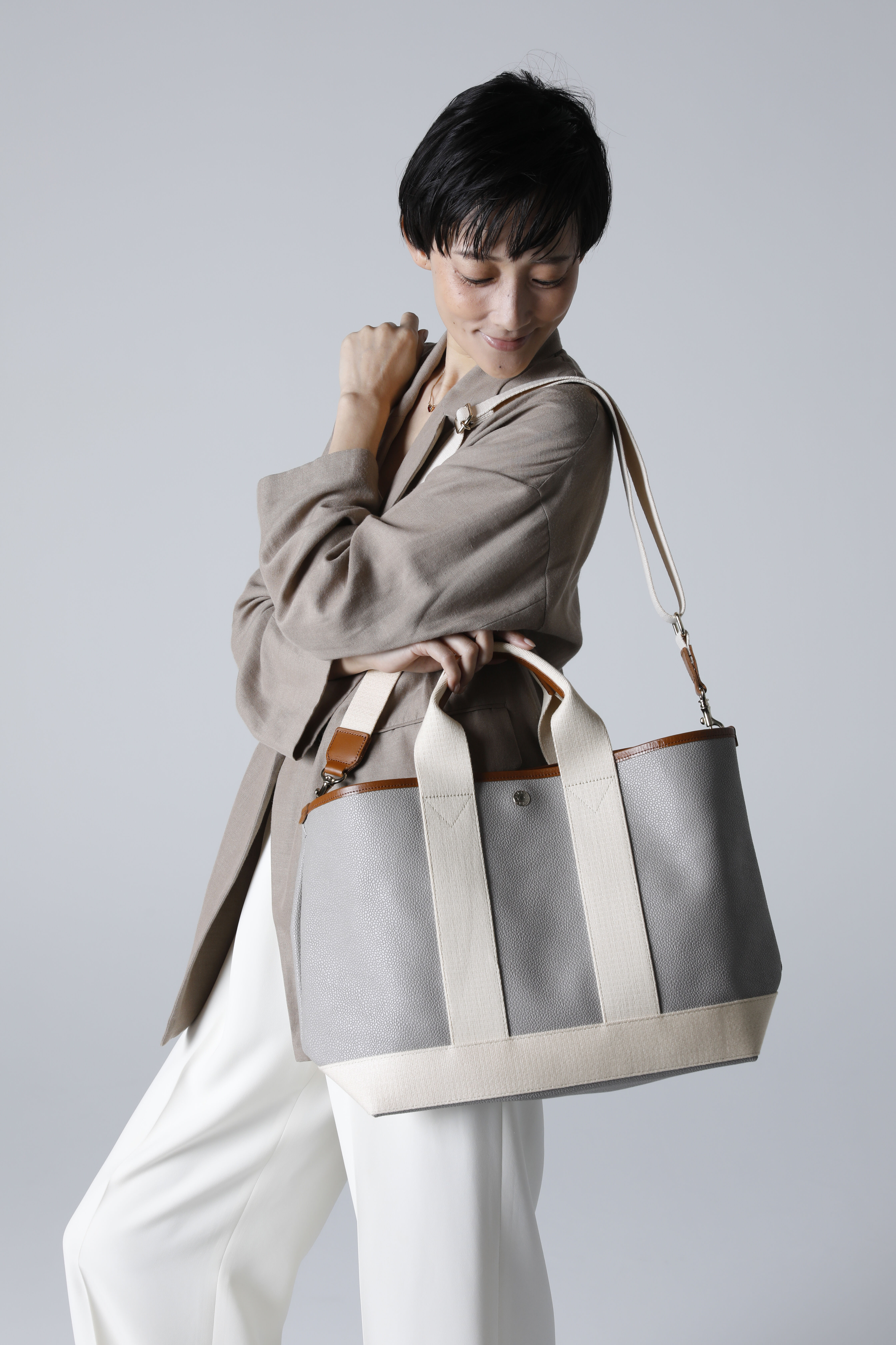 TOPKAPI BREATH「【Breath TOPKAPI】SCOTCH GRAIN スコッチグレイン ショルダー付き A4 トート バッグ」|トートバッグ|