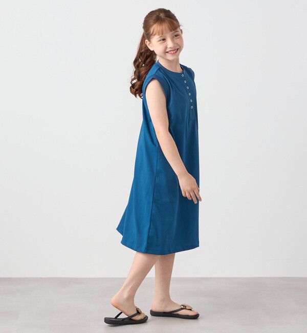 SHIPS any「SHIPS any: ヘンリーネック ノースリーブ Tシャツ ワンピース<KIDS>」|ワンピース|