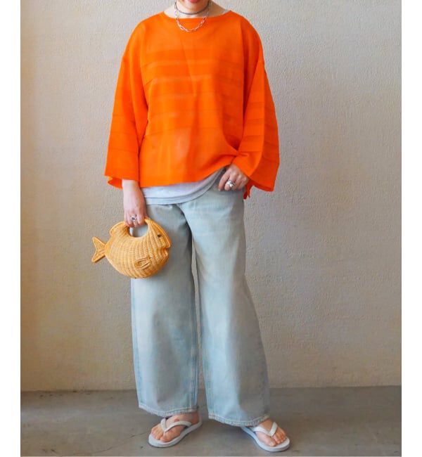 journal standard luxe「シアーボーダー ボートネックプルオーバー」|ニット・セーター|