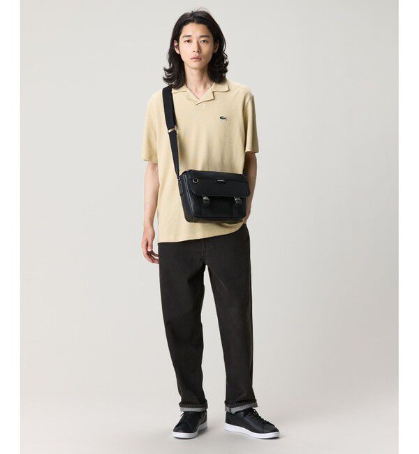 LACOSTE「オシアン レザーフラップ ショルダーバッグ」|ショルダー・メッセンジャー|