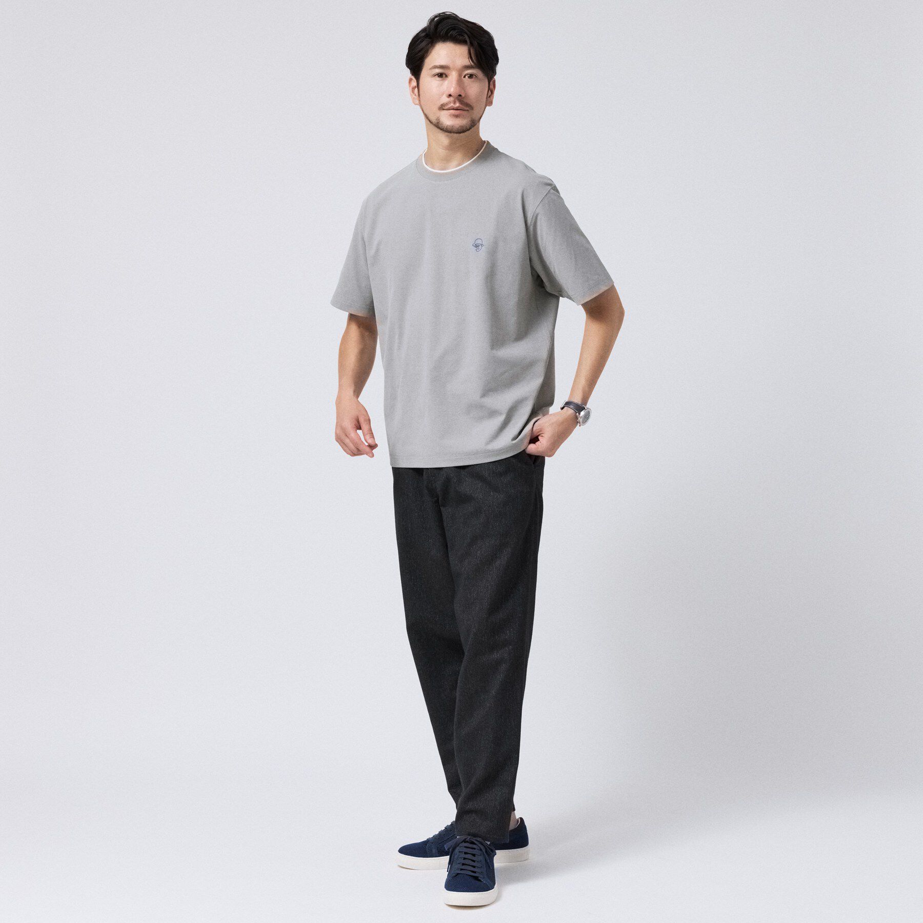 TAKEO KIKUCHI「【汗染み軽減】フェイクレイヤー ワンポイント プルオーバー」|Tシャツ・カットソー|
