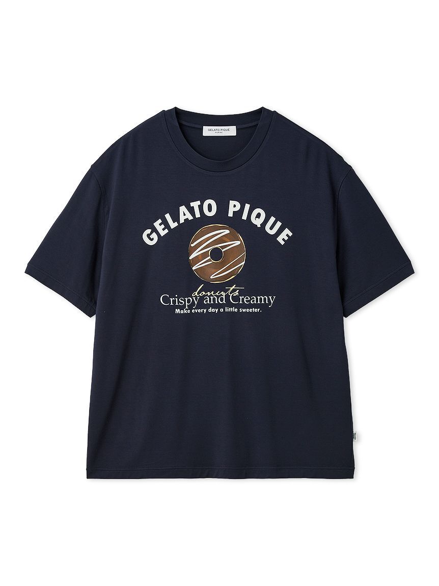 GELATO PIQUE HOMME「【HOMME】ドーナツワンポイントプリントTシャツ」|ルームウェア|NVY