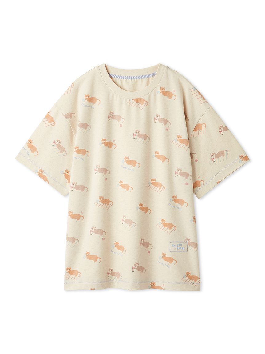 gelato pique「シーサイドキャット柄Tシャツ」|ルームウェア|
