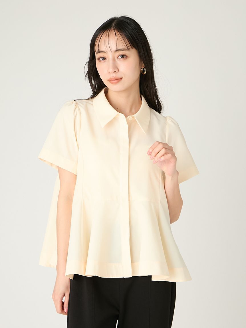 FRAY I.D「【LUMISHADE】ペプラムシャツ／ウォッシャブル・UVカット・防シワ・接触冷感」|シャツ・ブラウス|