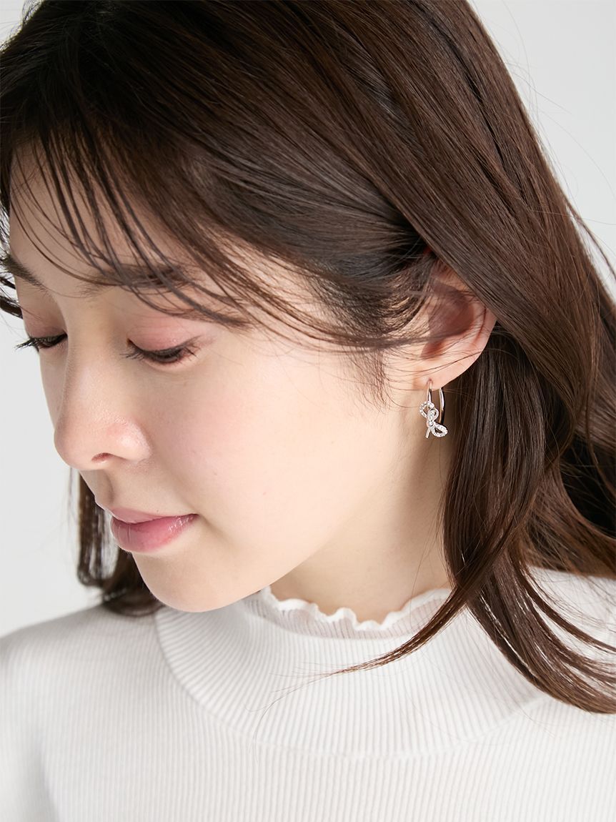 CELFORD「リボンビジューフープピアス」|ピアス|
