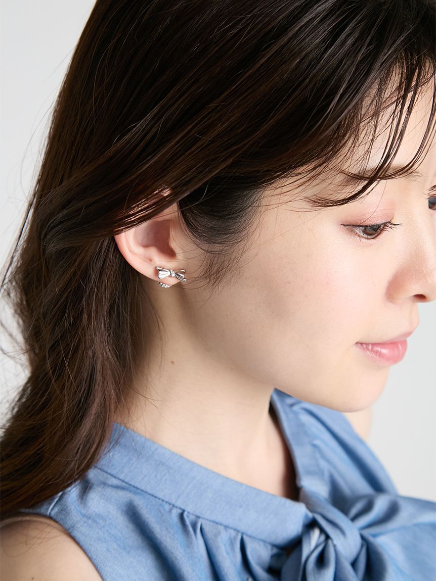CELFORD「ミラーボールキャッチウェービーリボンピアス」|ピアス|