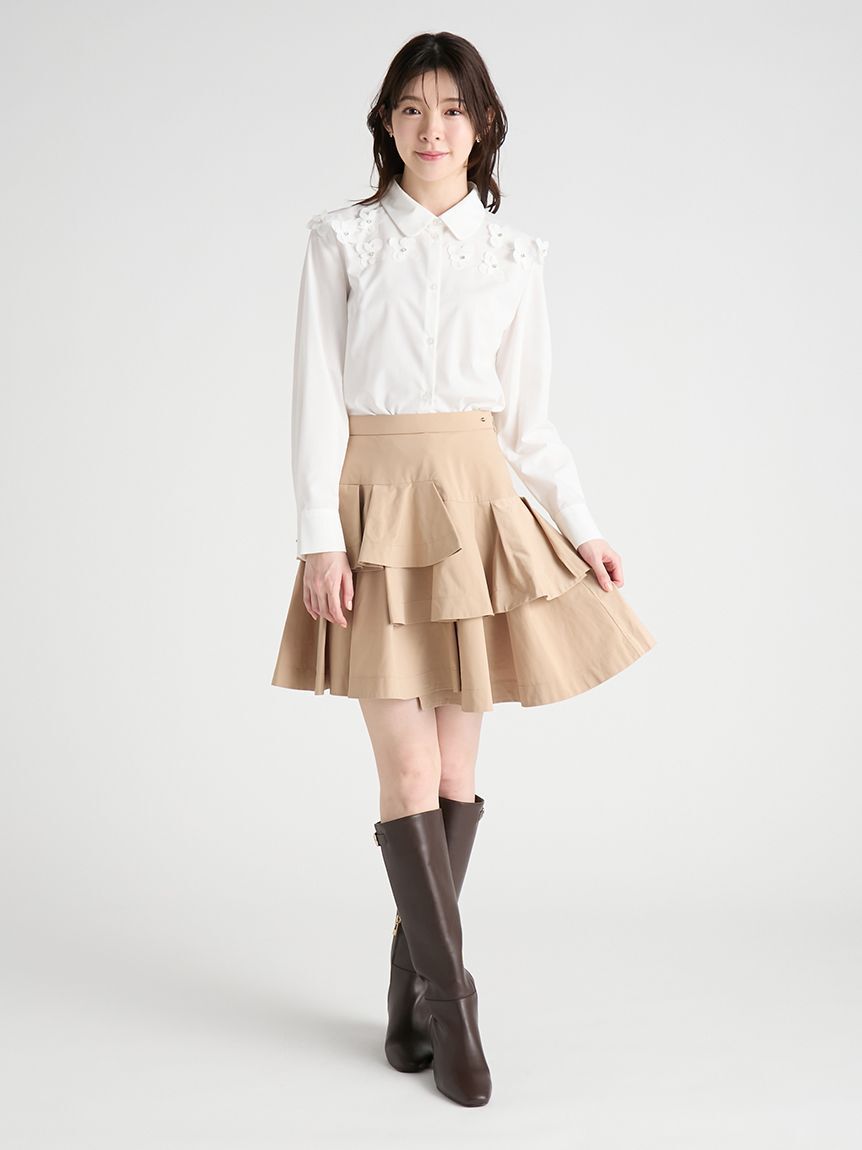 CELFORD「フローラルビジューデコレートシャツ」|シャツ・ブラウス|