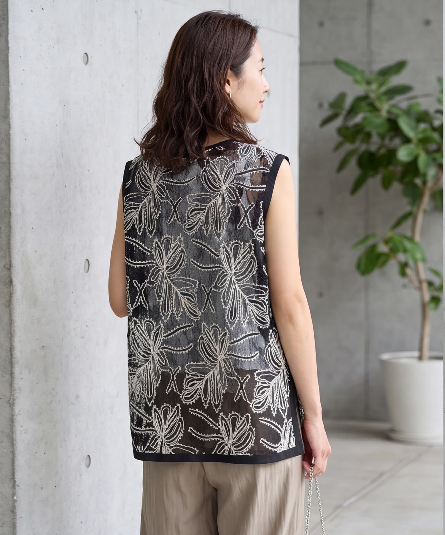 STYLE DELI「【selection】刺繍レースシアーベスト」|ベスト・ジレ|