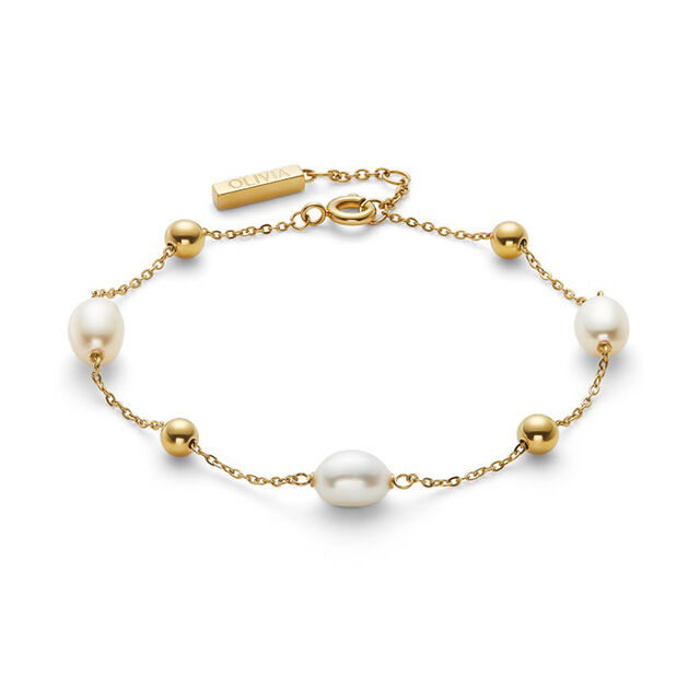 OLIVIA BURTON 「〈OLIVIA BURTON(ｵﾘﾋﾞｱﾊﾞｰﾄﾝ)〉ﾄﾚﾝﾄﾞ ﾊﾞｲｻﾞｼｰ ﾊﾟｰﾙ ﾋﾞｰｽﾞ ｺﾞｰﾙﾄﾞﾌﾞﾚｽﾚｯﾄ」|ブレスレット・バングル|