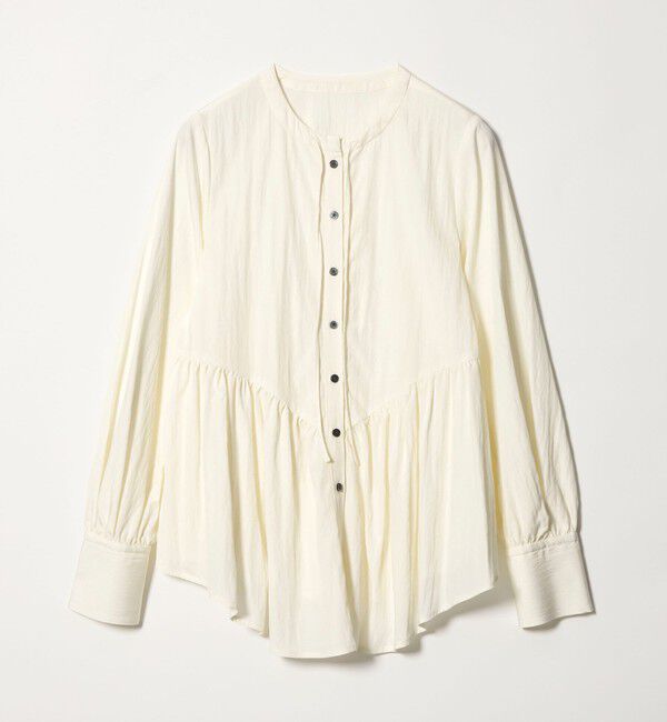 EMMEL REFINES「＜EMMEL REFINES＞EM キリカエギャザー チュニック ブラウス」|シャツ・ブラウス|OFF WHITE