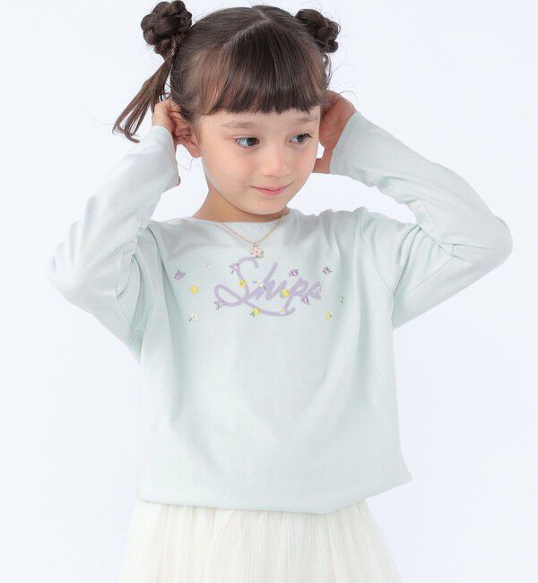 SHIPS KIDS「SHIPS KIDS:100～130cm /フラワー ロゴ ロングスリーブ Tシャツ」|Tシャツ・カットソー|ミント