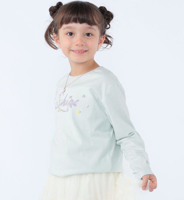 SHIPS KIDS「SHIPS KIDS:100～130cm /フラワー ロゴ ロングスリーブ Tシャツ」|Tシャツ・カットソー|