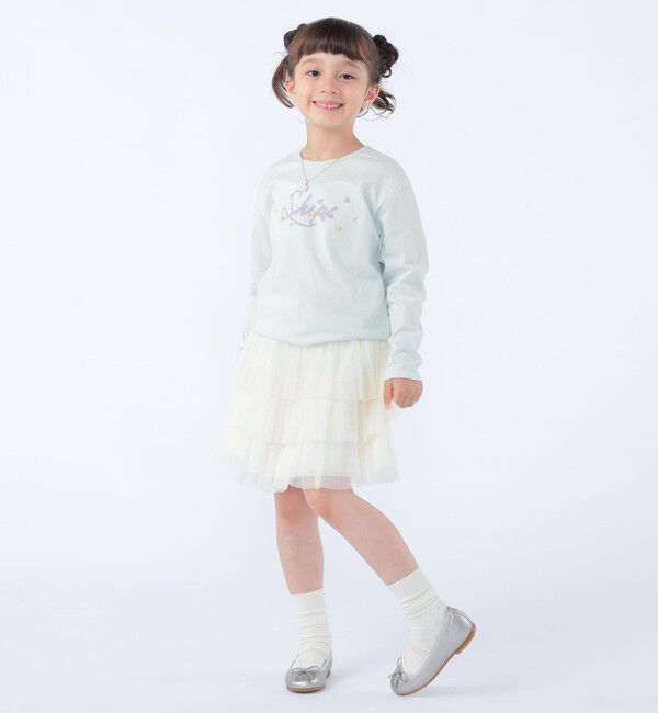 SHIPS KIDS「SHIPS KIDS:100～130cm /フラワー ロゴ ロングスリーブ Tシャツ」|Tシャツ・カットソー|