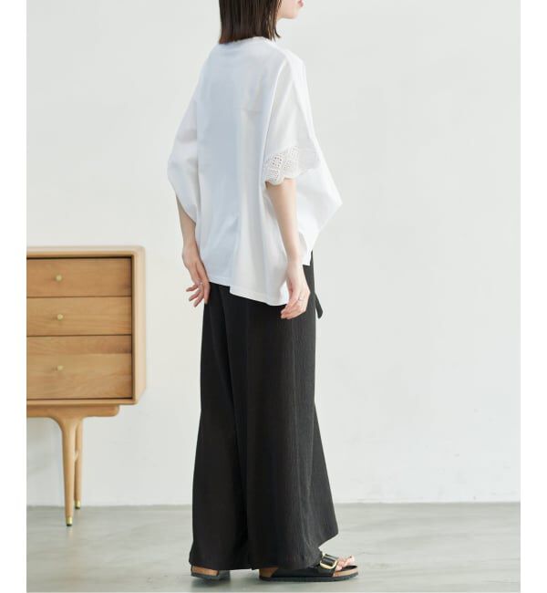 SLOBE IENA「《WEB限定/追加2》レースコンビニュアンスプルオーバー」|Tシャツ・カットソー|