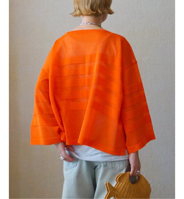 journal standard luxe「シアーボーダー ボートネックプルオーバー」|ニット・セーター|