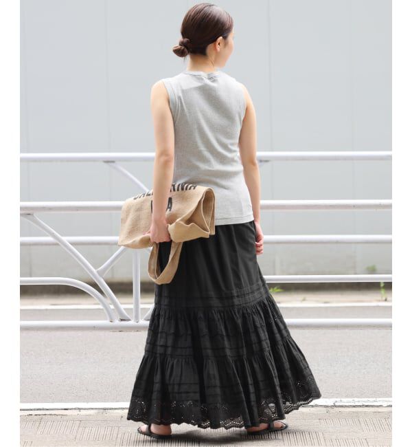 JOURNAL STANDARD relume「《WEB限定追加2》コットンボイルタック刺繍ロングスカート」|スカート|
