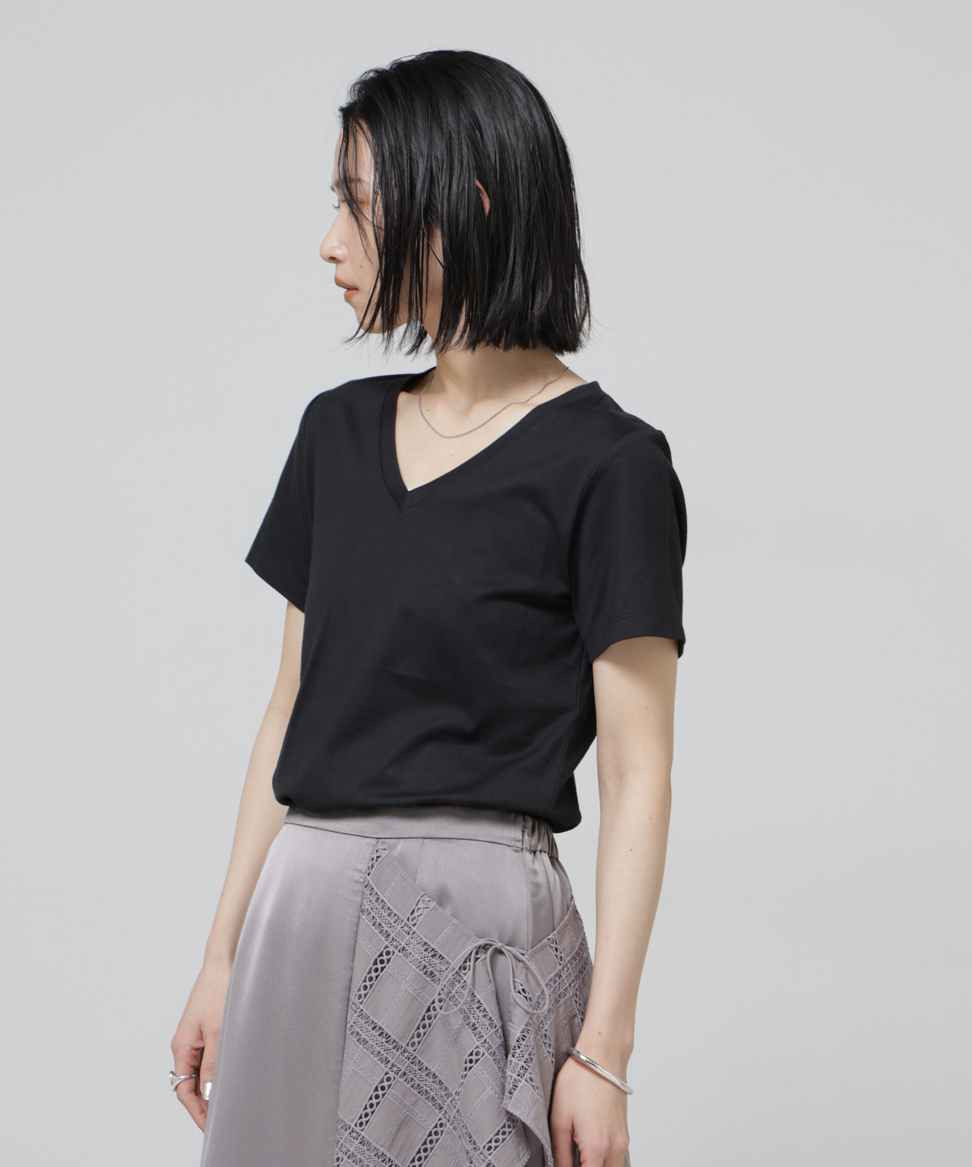 NANO universe「〈追加〉Anti Soaked(R) 汗染み防止VネックTシャツ」|Tシャツ・カットソー|