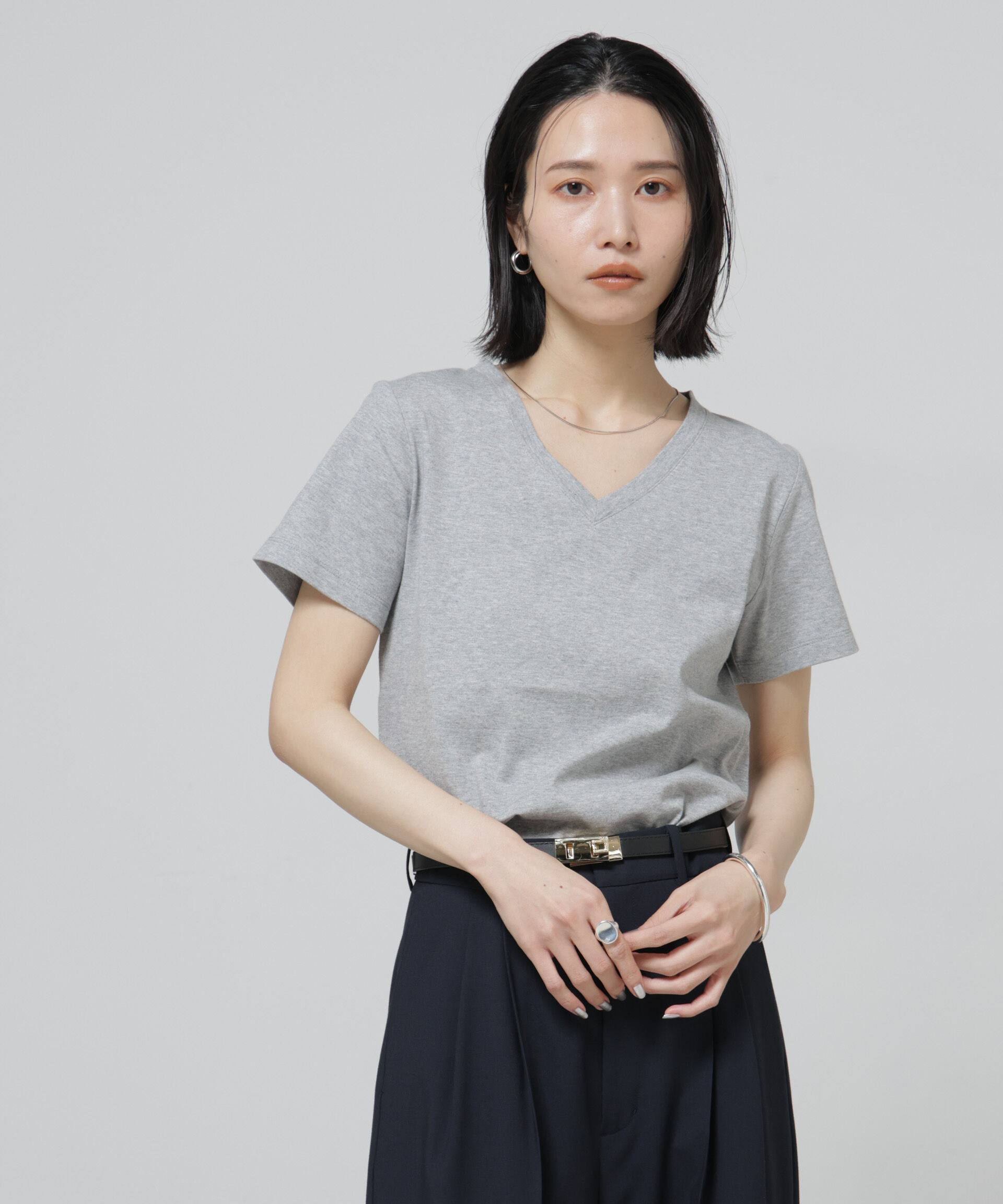 NANO universe「〈追加〉Anti Soaked(R) 汗染み防止VネックTシャツ」|Tシャツ・カットソー|
