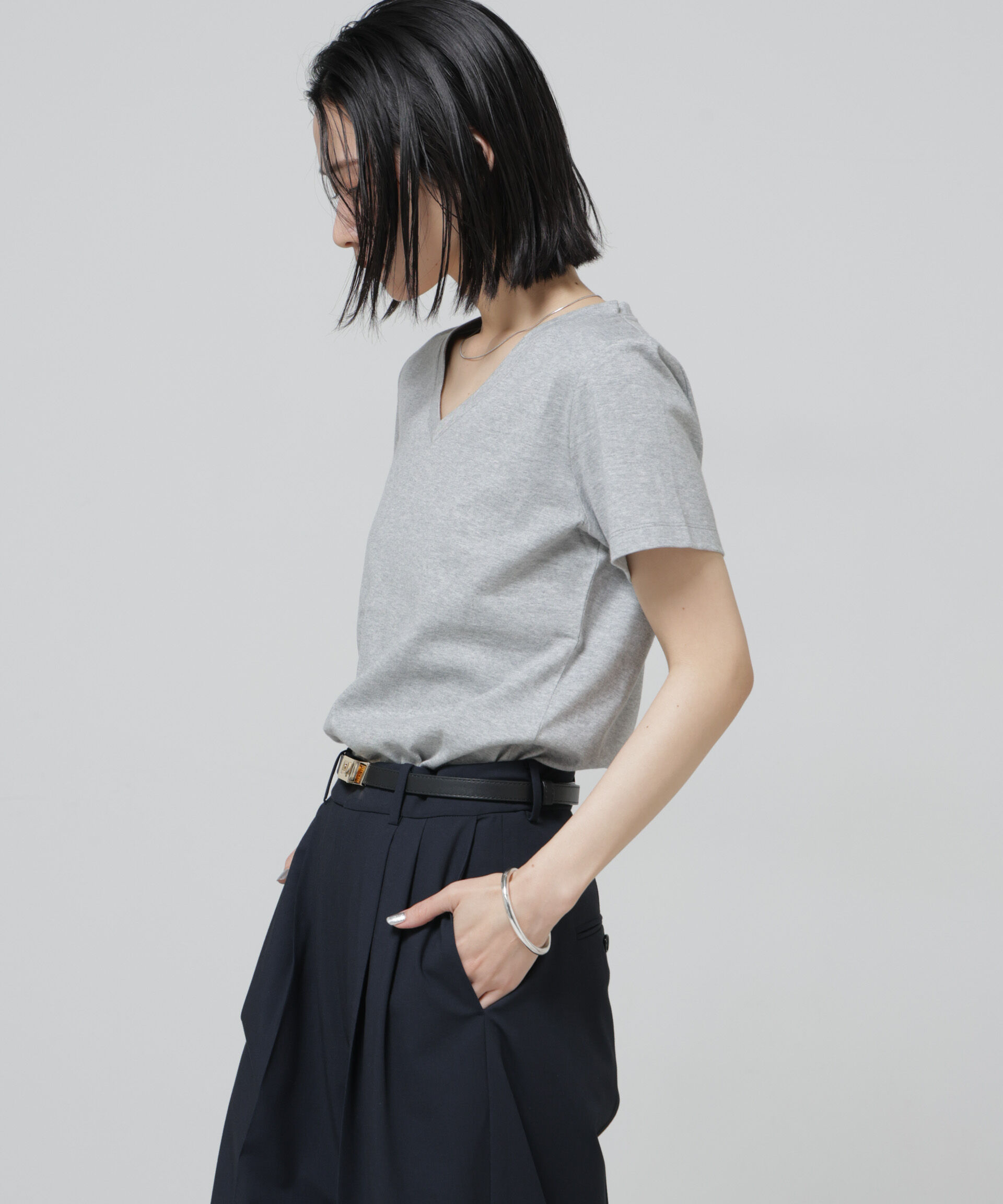 NANO universe「〈追加〉Anti Soaked(R) 汗染み防止VネックTシャツ」|Tシャツ・カットソー|