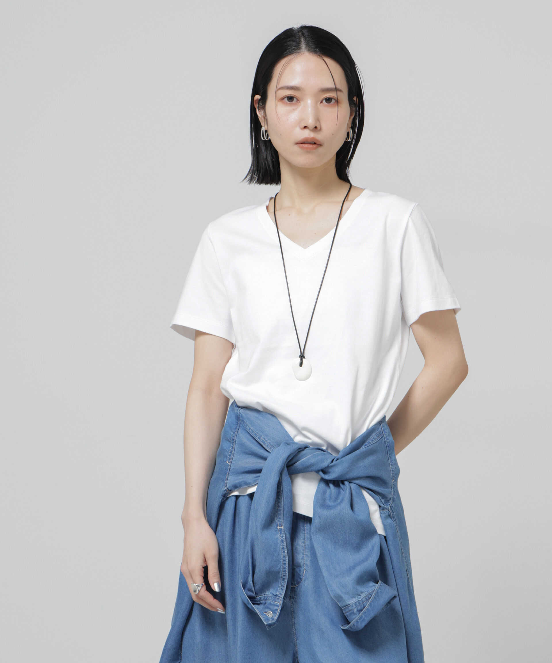 NANO universe「〈追加〉Anti Soaked(R) 汗染み防止VネックTシャツ」|Tシャツ・カットソー|