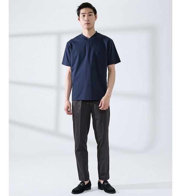 ABAHOUSE「【SMART CLOSET/WEB限定】シルケット天竺 Vネック 半袖Tシャツ」|Tシャツ・カットソー|