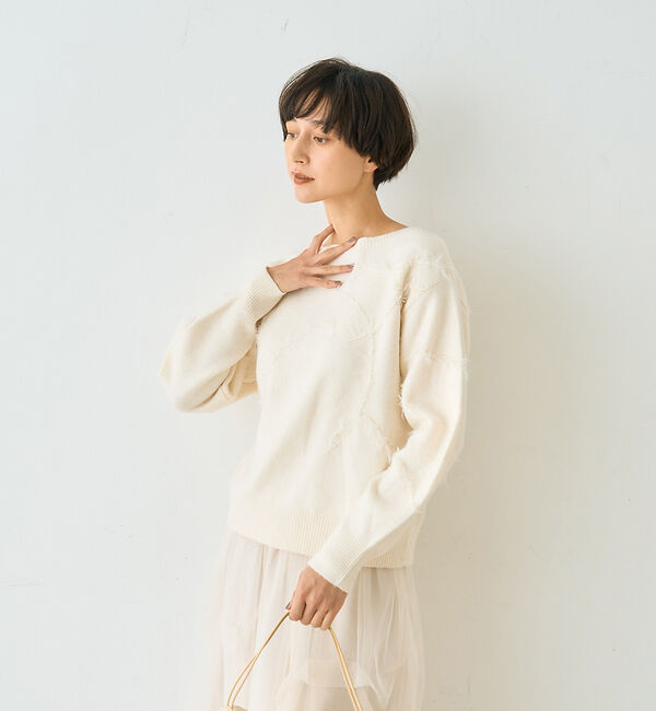 Rouge vif「【一部店舗限定】フェザーラインニットプルオーバー」|ニット・セーター|