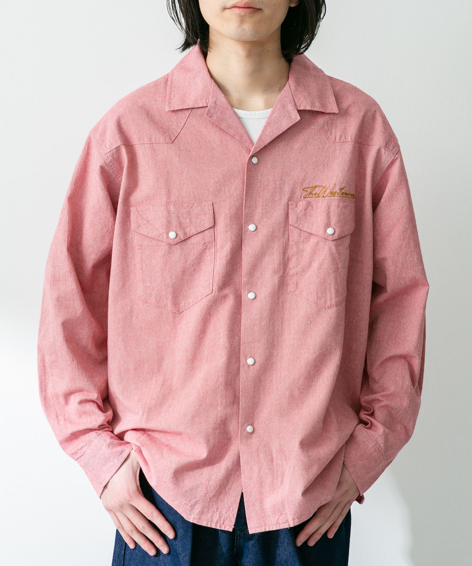Sonny Label 「『別注』ELY&times;Sonny Label　開襟シャンブレーシャツ」|シャツ・ブラウス|ピンク