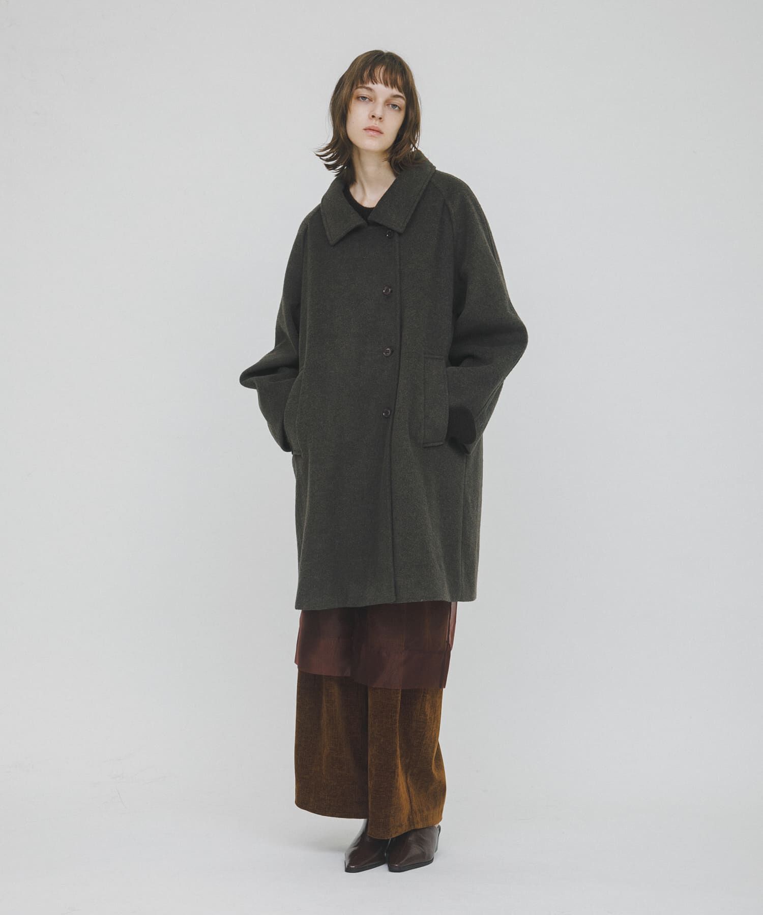 LAATO「balmacaan coat」|ステンカラーコート|