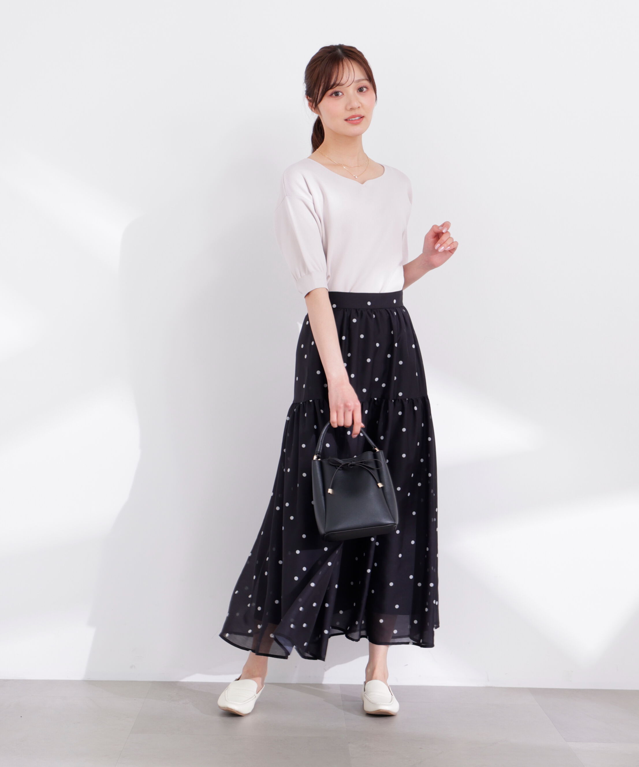 PROPORTION BODY DRESSING「5分袖ハートカットドルマンニット 26SS」|ニット・セーター|