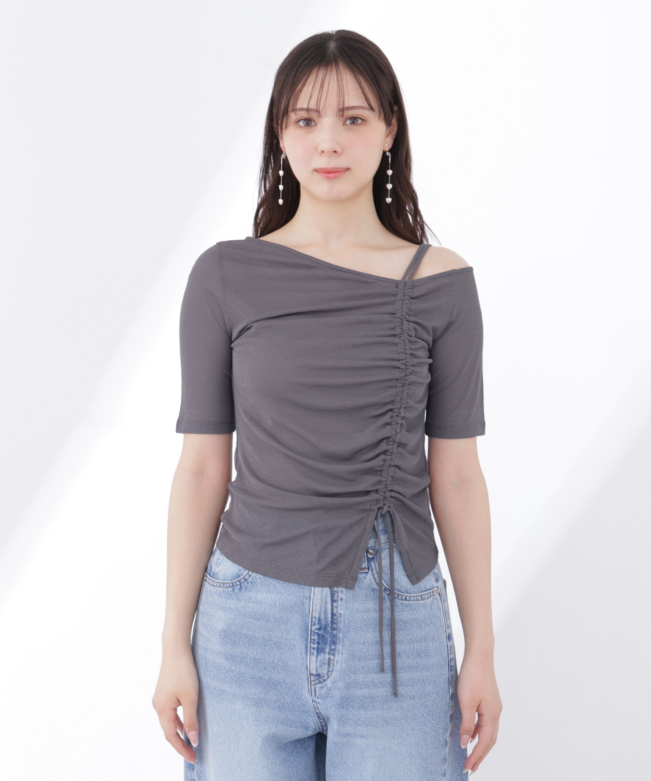 PROPORTION BODY DRESSING「〈a/mie〉アシメドロストカットソー26SS」|Tシャツ・カットソー|