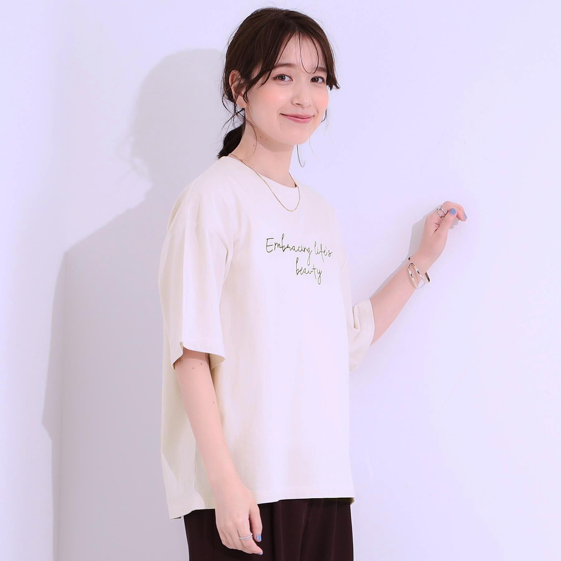 SHOO･LA･RUE「【選べる4柄】コットンプリントロゴTシャツ」|Tシャツ・カットソー|