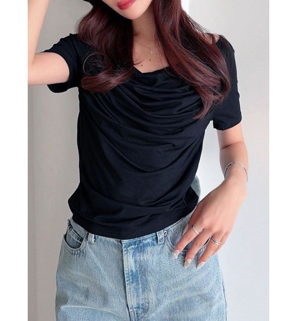 RESEXXY「ドレープカットプルオーバー」|Tシャツ・カットソー|ブラック