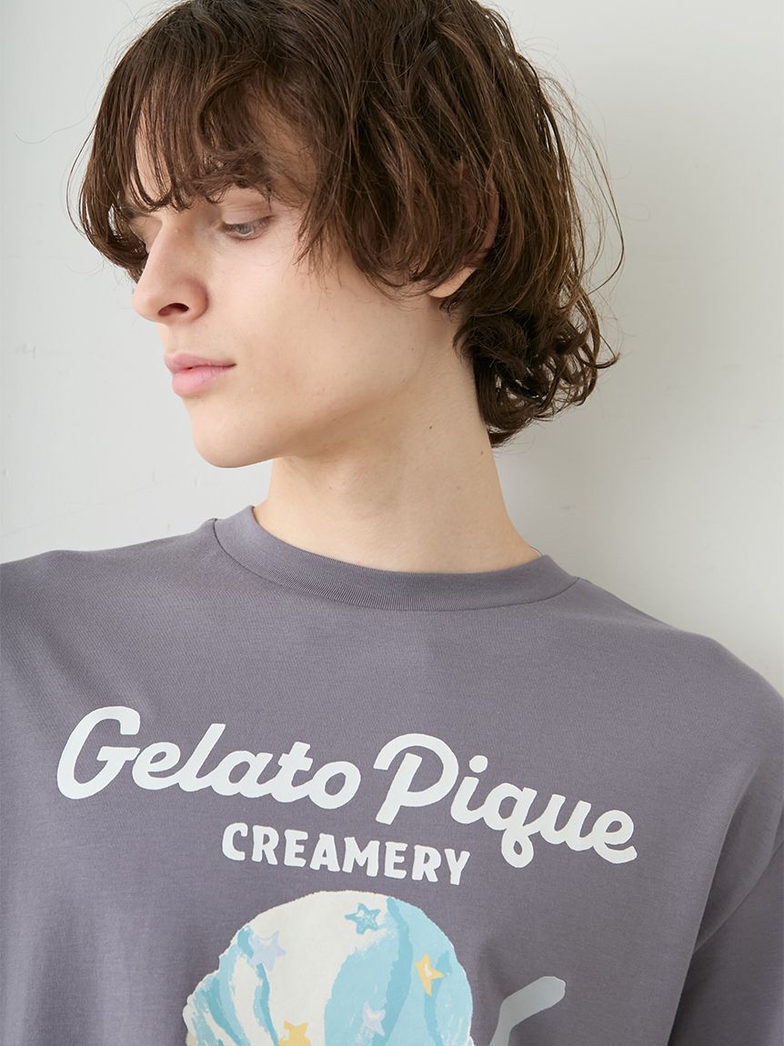 GELATO PIQUE HOMME「【HOMME】【接触冷感】アイスクリームベアワンポイントTシャツ」|ルームウェア|