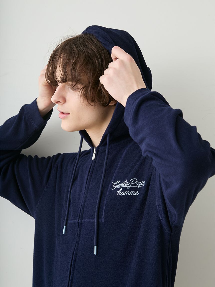 GELATO PIQUE HOMME「【HOMME】【接触冷感】【UVカット】パイルワンポイントロゴ刺繍パーカ」|パーカー|