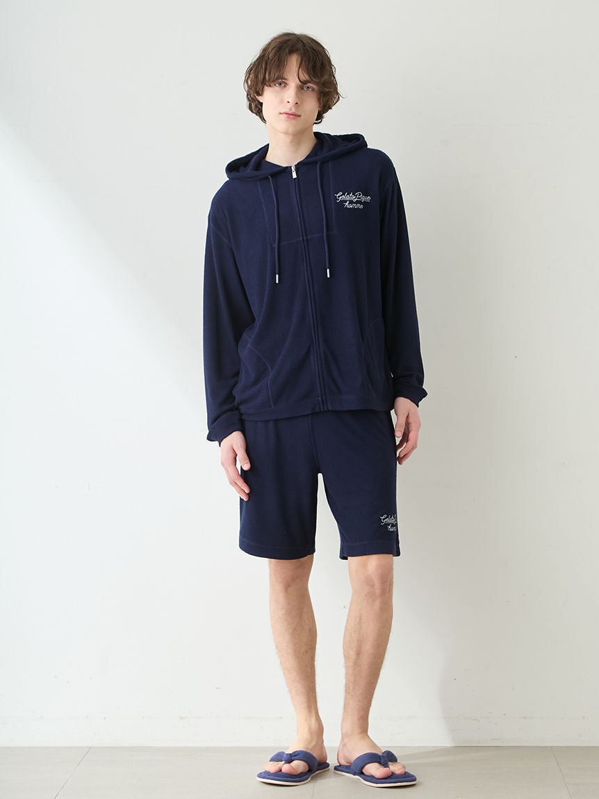 GELATO PIQUE HOMME「【HOMME】【接触冷感】【UVカット】パイルワンポイントロゴ刺繍パーカ」|パーカー|