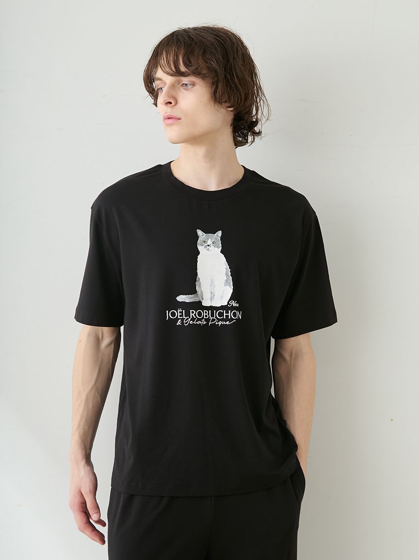 GELATO PIQUE HOMME「【JOEL ROBUCHON】【HOMME】【持続冷感】CATプリントTシャツ」|ルームウェア|