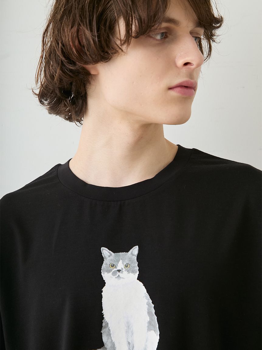 GELATO PIQUE HOMME「【JOEL ROBUCHON】【HOMME】【持続冷感】CATプリントTシャツ」|ルームウェア|