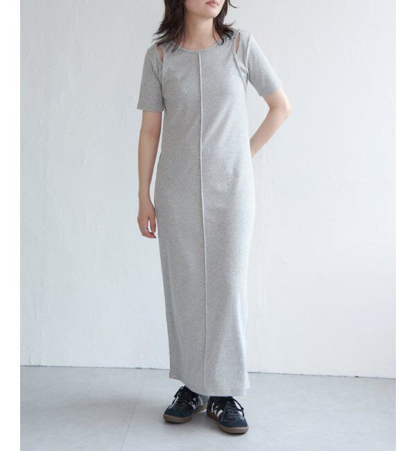 VENCE share style「リブカットソーレイヤード風ワンピース」|ワンピース|